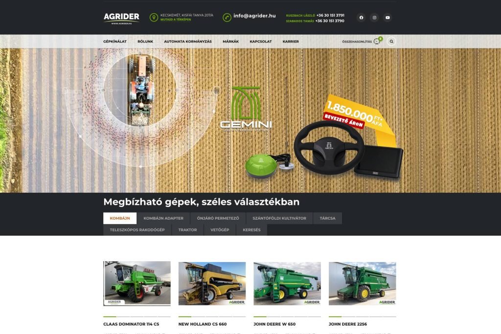 Agrider zrt. weboldal seo
